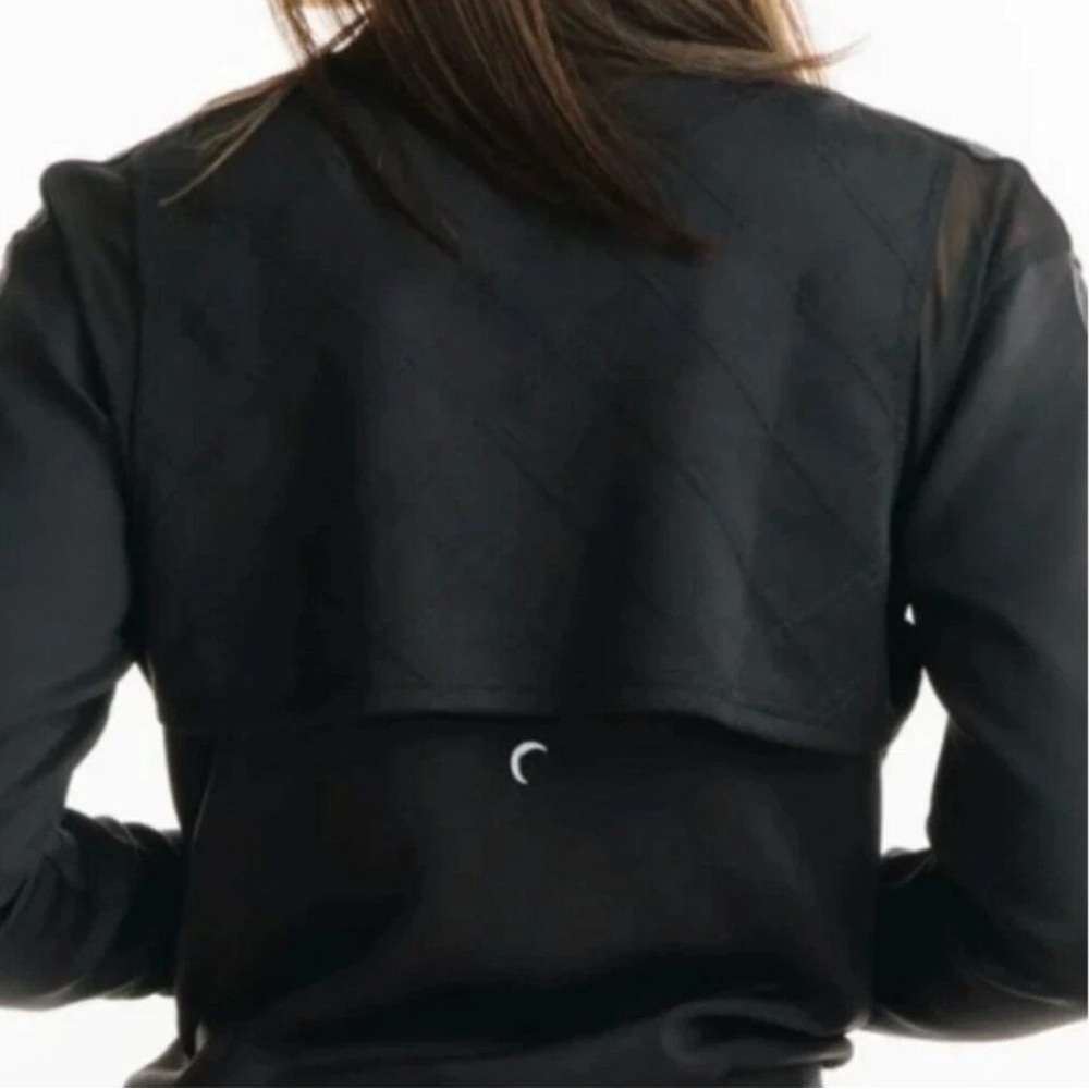 Zyia Active Primo Ventilated Mesh Bomber Jacket Women's Medium Black Stretch